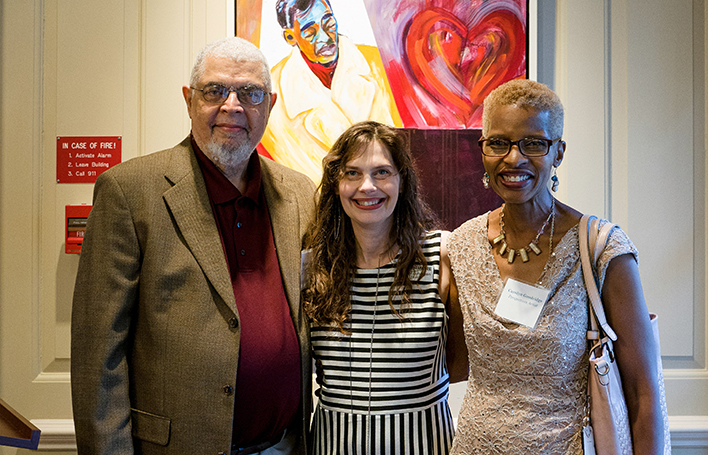 Artists Hubert Jackson And Carolyn Goodridge With Director Of Exhibitions Lesley Lundgren 2