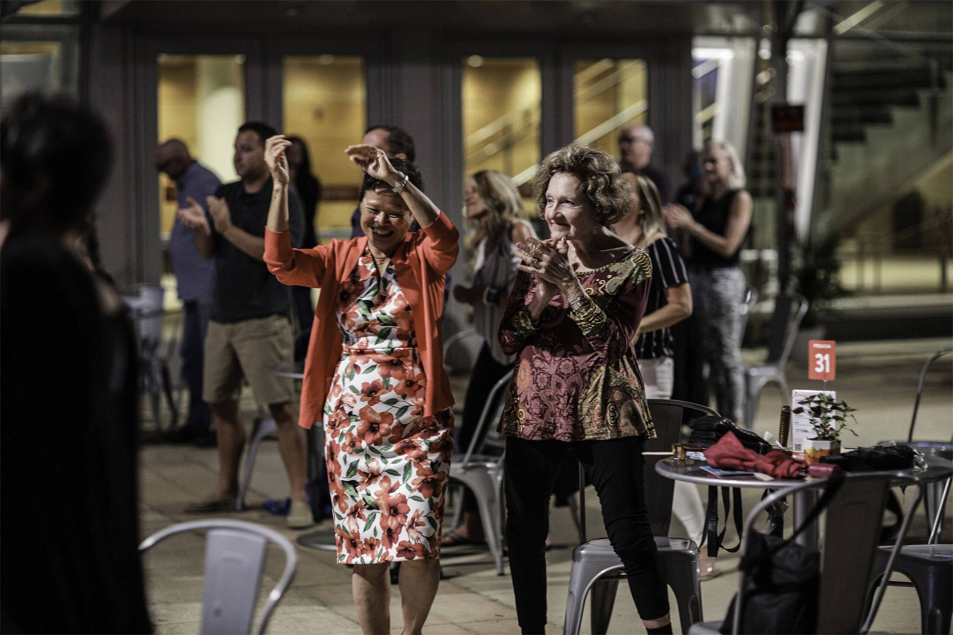 Audience Dancing On The Patio Stage