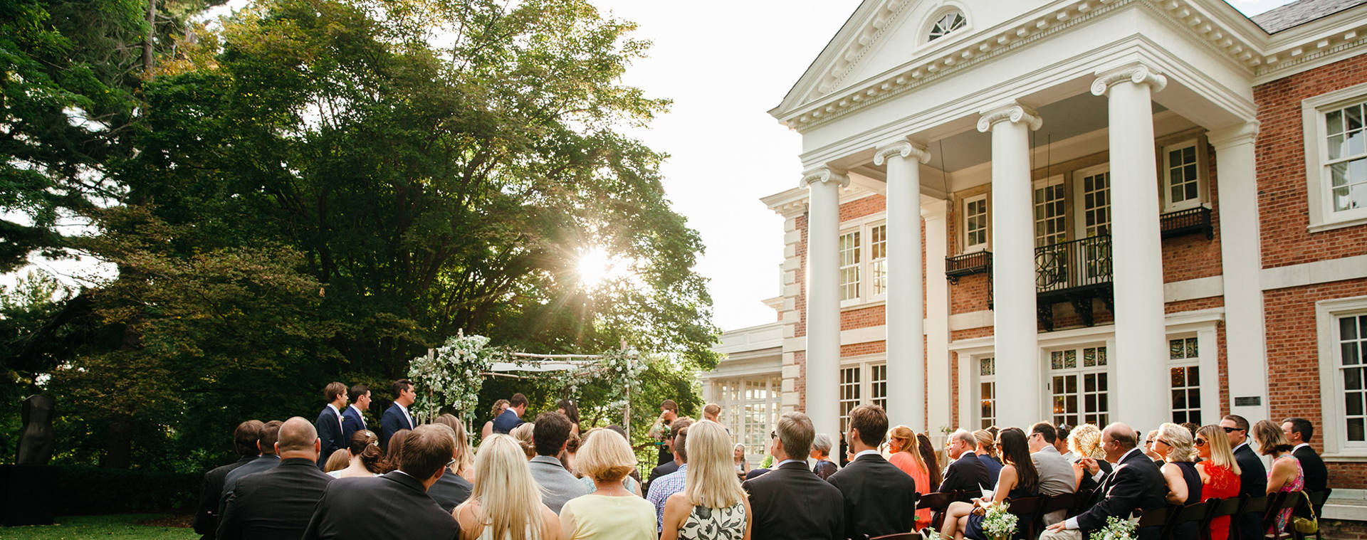 Backyard Mansion Wedding Ceremony Hero